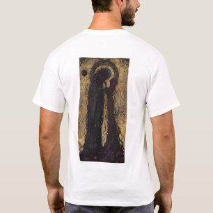 Camiseta Retrato místico de diosa con olas de flujo T-Shi