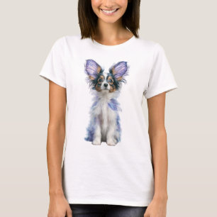 Camiseta Retrato Místico de Mujer con Alas de Mariposa y Pa