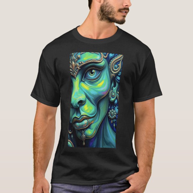 Camiseta Retrato místico: fusión de arte y fantasía (Anverso)