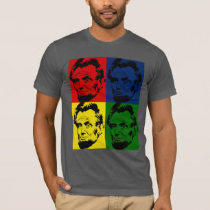 Camiseta retrato moderno de Abe Lincoln en 4 color