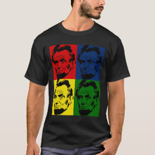 Camiseta Retrato moderno de Abe Lincoln en 4 colores
