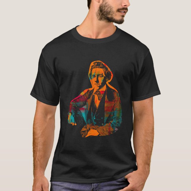 Camiseta Retrato multicolor de Paul Morphy (Anverso)