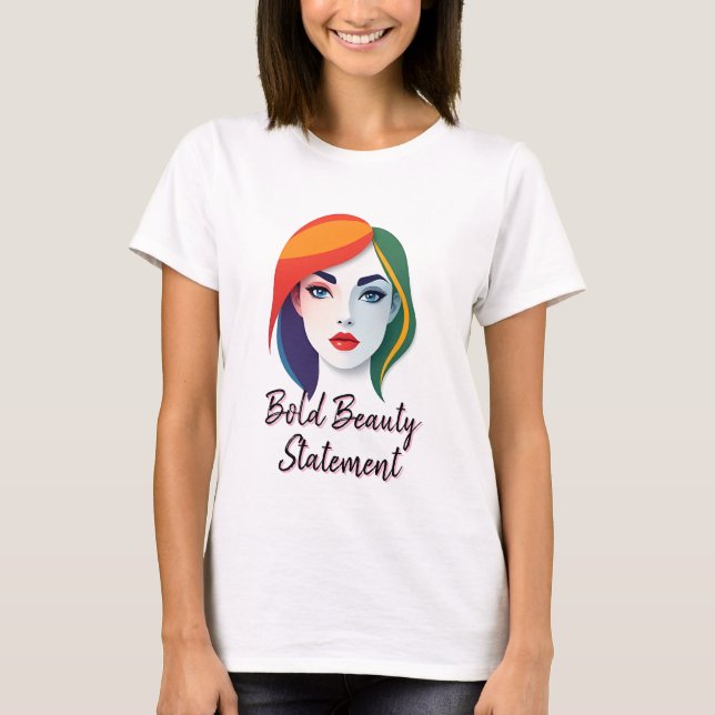 Camiseta Retrato multicolor vibrante (Anverso)