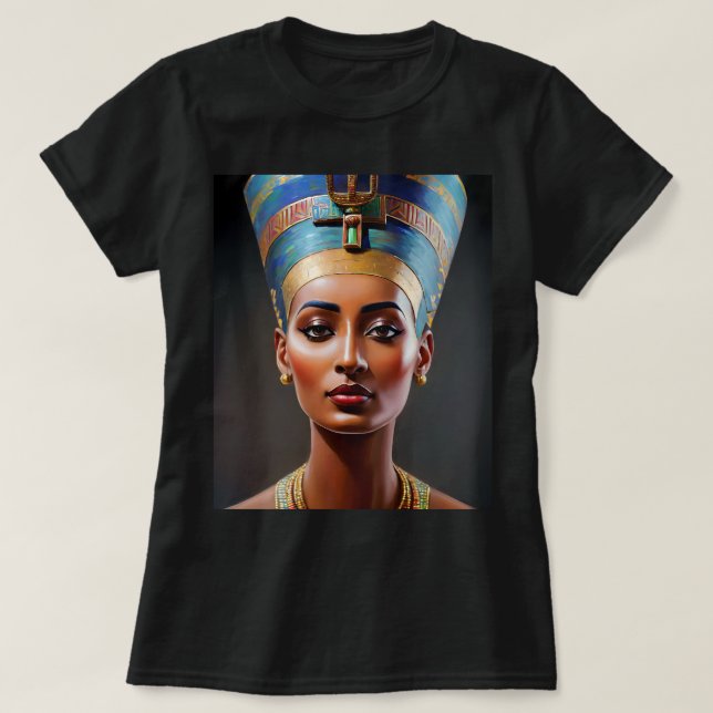 Camiseta Retrato Nefertiti Arte Original (Diseño del anverso)