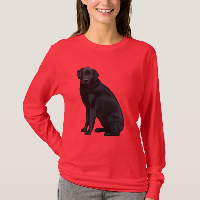 Camiseta Retrato negro del labrador retriever (Anverso)