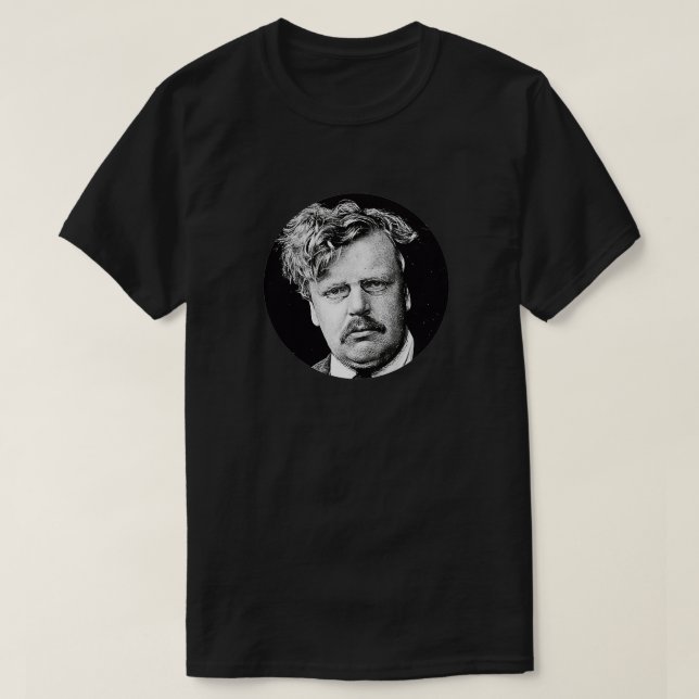Camiseta Retrato negro y blanco de GK Chesterton (Diseño del anverso)