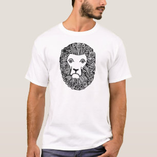 Camiseta Retrato negro y blanco del vintage retro del león