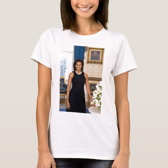 Camiseta Retrato oficial de la Primera Dama Michelle Obama (Anverso)