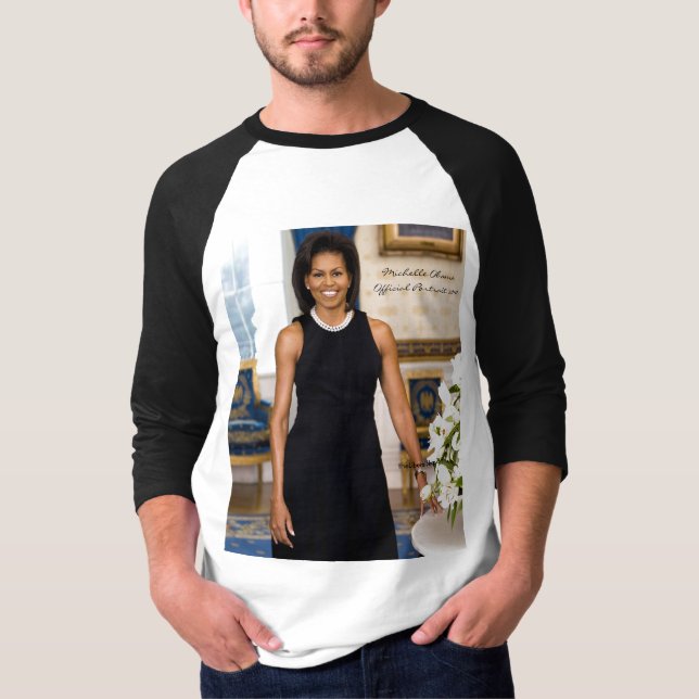 Camiseta Retrato oficial de primera señora Michelle Obama (Anverso)