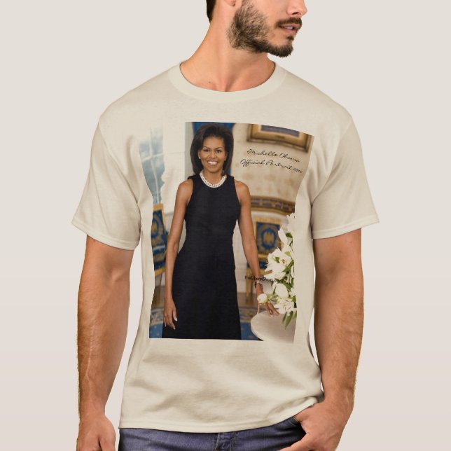 Camiseta Retrato oficial de primera señora Michelle Obama (Anverso)