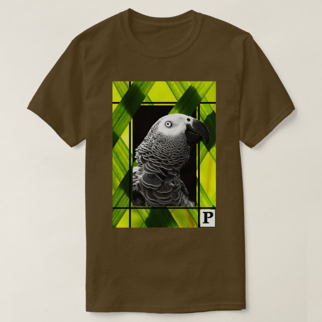 Camiseta Retrato original de loro gris (Diseño del anverso)