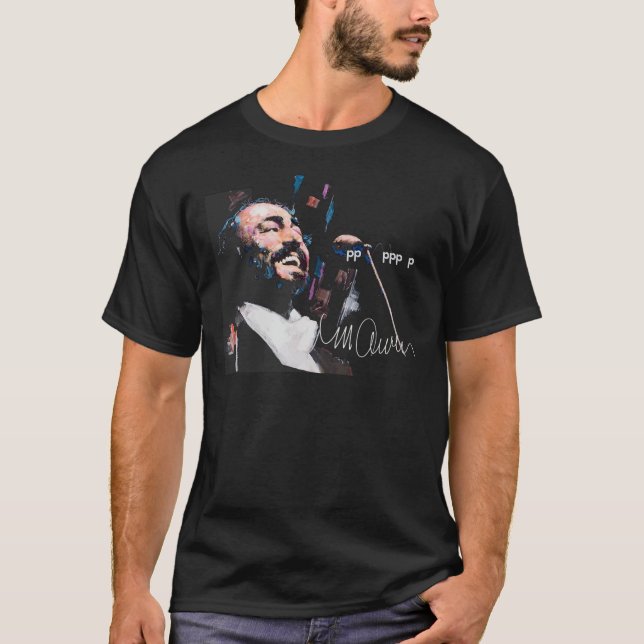 Camiseta Retrato Original De Luciano Pavarotti Essential  (Anverso)
