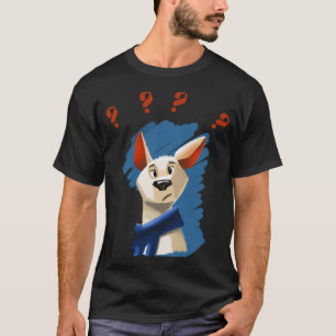 Camiseta retrato pintado de pedir perro con fondo azul