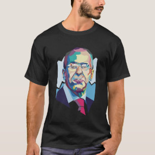 Camiseta Retrato polígonal de Lavrov sobre política rusa