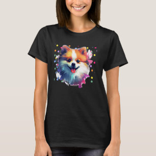 Camiseta Retrato pomposo pomeraniano de arte de chispa colo