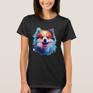Camiseta Retrato pomposo pomeraniano de arte de chispa colo