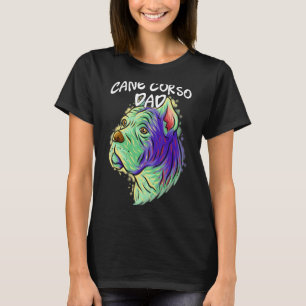 Camiseta Retrato pop colorido Cane Corso Perro de papá padr