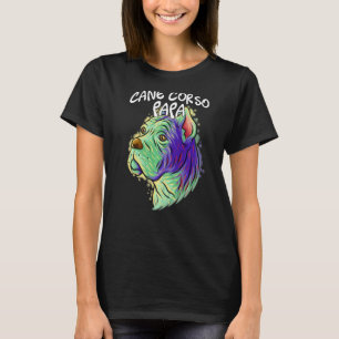 Camiseta Retrato pop colorido Cane Corso Perro de papá padr