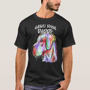 Camiseta Retrato pop colorido Gran perro de perro de papá p