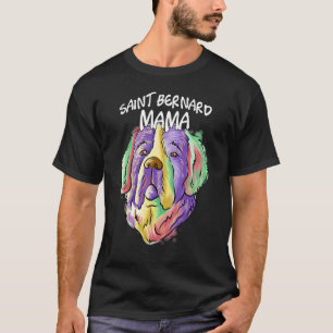 Camiseta Retrato pop colorido Madre de perro de San Bernard