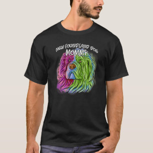 Camiseta Retrato pop colorido Madre de perro de Terranova'
