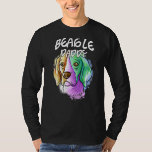Camiseta Retrato pop colorido Perro Beagle Papá Padre