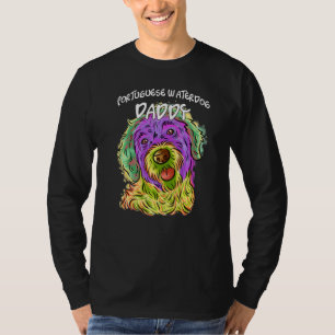 Camiseta Retrato pop colorido Perro de agua portugués papá