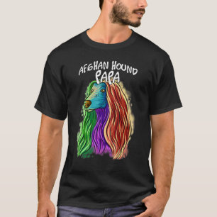 Camiseta Retrato pop colorido Perro Perro Perro Afgano Padr