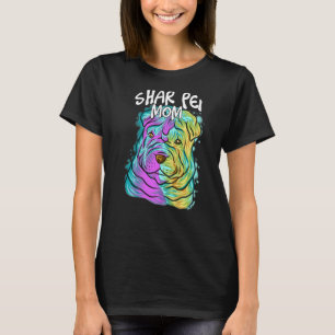 Camiseta Retrato pop colorido Shar Pei Perro Da de mamá