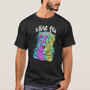 Camiseta Retrato pop colorido Shar Pei Perro Da de mamá