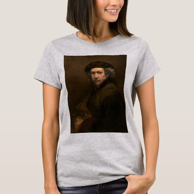 Camiseta Retrato propio de Rembrandt: pintor holandés de la (Anverso)