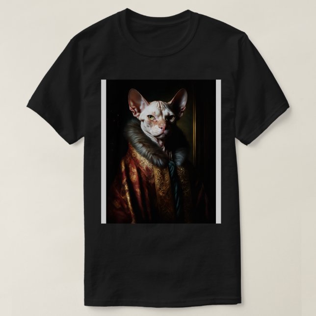 Camiseta Retrato Real de un Gato Sfinx (Diseño del anverso)