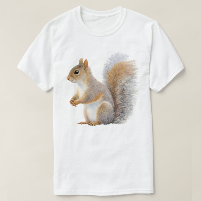 Camiseta Retrato Realista de Ardilla (Diseño del anverso)
