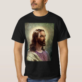 Camiseta Retrato religioso vintage de Jesucristo con halo