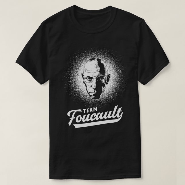 Camiseta Retrato retro de filosofía de Foucault del equipo (Diseño del anverso)