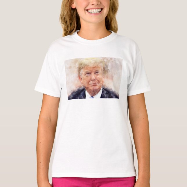 Camiseta Retrato sonriente de Donald Trump (Anverso)