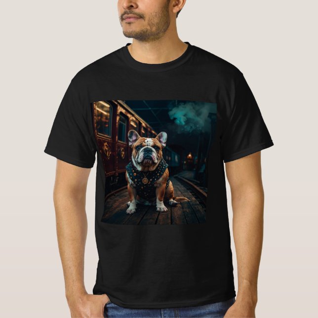 Camiseta Retrato Stationmaster de Steampunk Bulldog (Anverso)