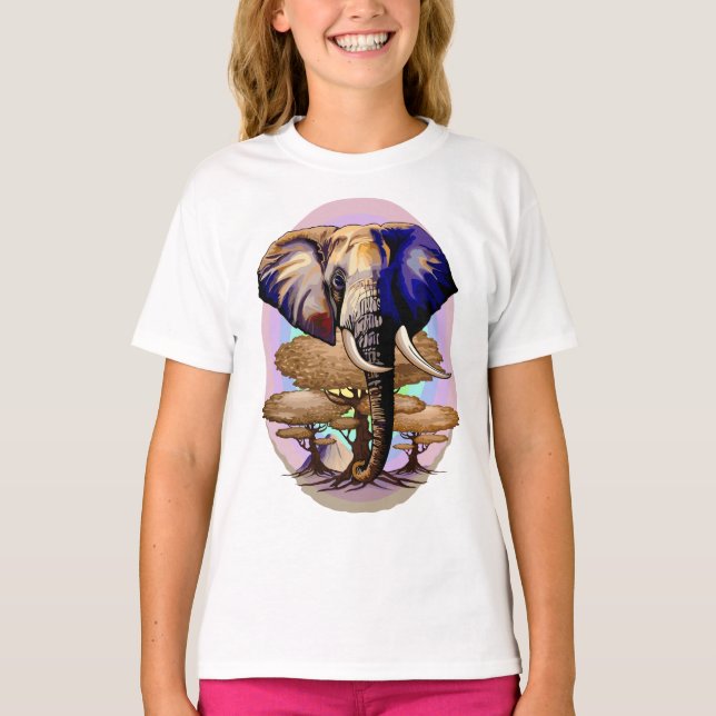 Camiseta Retrato surrealista de elefante africano (Anverso)