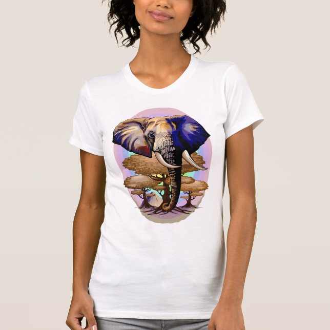Camiseta Retrato surrealista de elefante africano (Anverso)