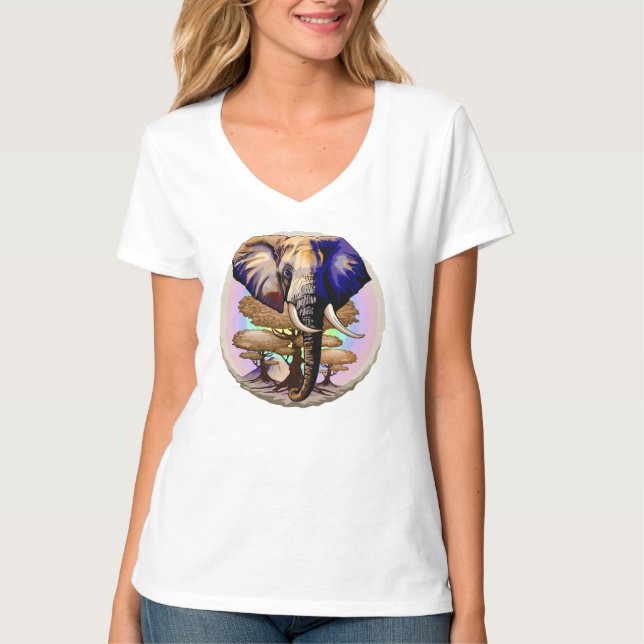 Camiseta Retrato surrealista de elefante africano (Anverso)