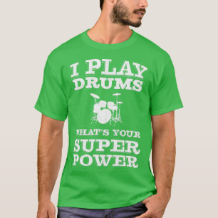 Camiseta Retrato tambores ¿Cuál es tu batería de súper pote