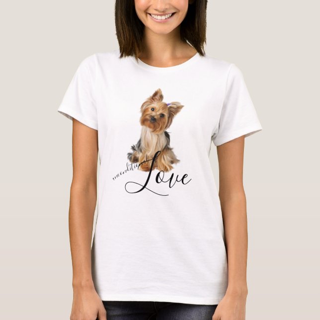 Camiseta Retrato Terrier de Perro de Yorkshire Amor incondi (Anverso)