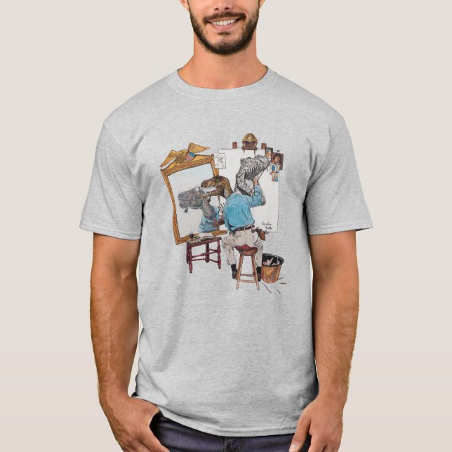 Camiseta Retrato Triple de Velociraptor (Anverso)