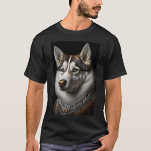 Camiseta Retrato Vintage de Perro Husky Siberiano 46