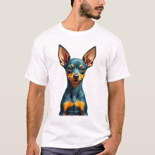 Camiseta Retrato vintage de Pinscher miniatura Grabado colo