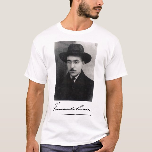 Camiseta Retrato y firma de Fernando Pessoa (Anverso)
