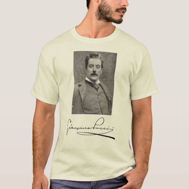 Camiseta Retrato y firma de Giacomo Puccini (Anverso)