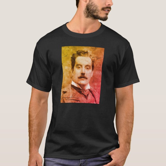Camiseta Retrato y firma de Giacomo Puccini (Anverso)