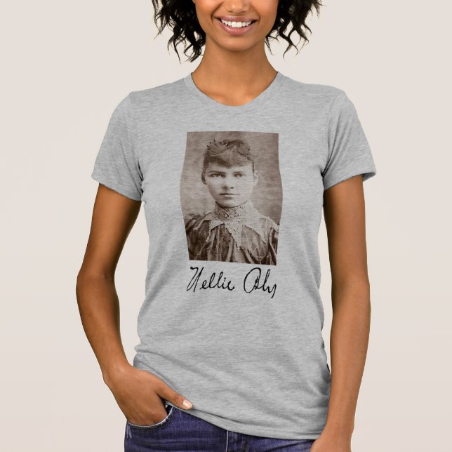 Camiseta Retrato y firma de Nellie Bly (Anverso)