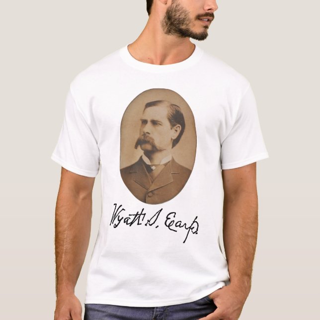 Camiseta Retrato y firma de Wyatt Earp (Anverso)
